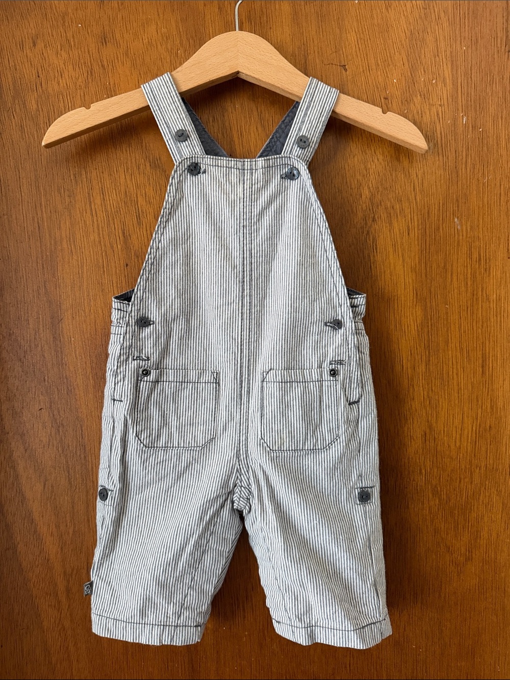 OshKosh B'gosh Blue and White Striped Toddler Overalls